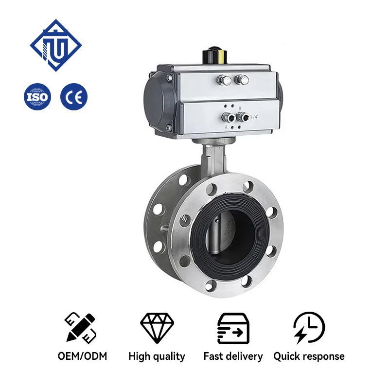 Wanjiree API 609 CF8/CF8M Pneumatic Butterfly Valve 6