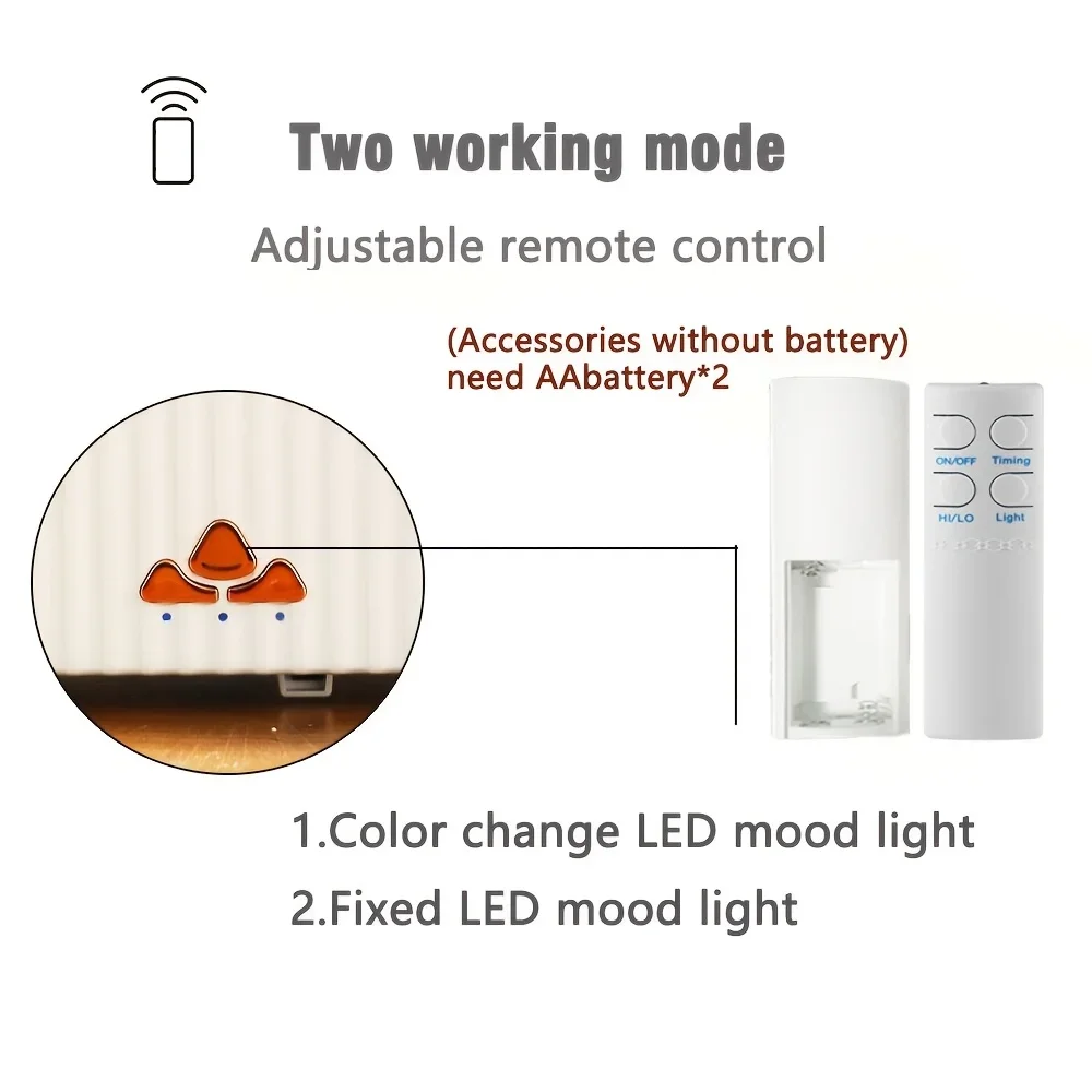 8.45oz Diffuserlove سحابة المرطب المطر المياه بالتنقيط الناشر المرطب مع البعيد مصباح شلال الفطر المرطب المطر Sou