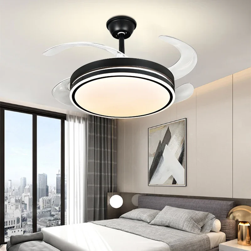 Imagem -05 - Led Invisible Fan Lamp Teto Lustre Conversão de Freqüência Moderno Simples Sala de Estar Sala de Jantar Quarto