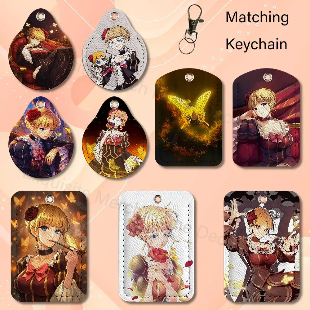 U-Umineko no Naku Koro ni Beatrice Cartoon Game Anime Leather Card Holder Can Store Access Control ID Card Subway Air Tag Case