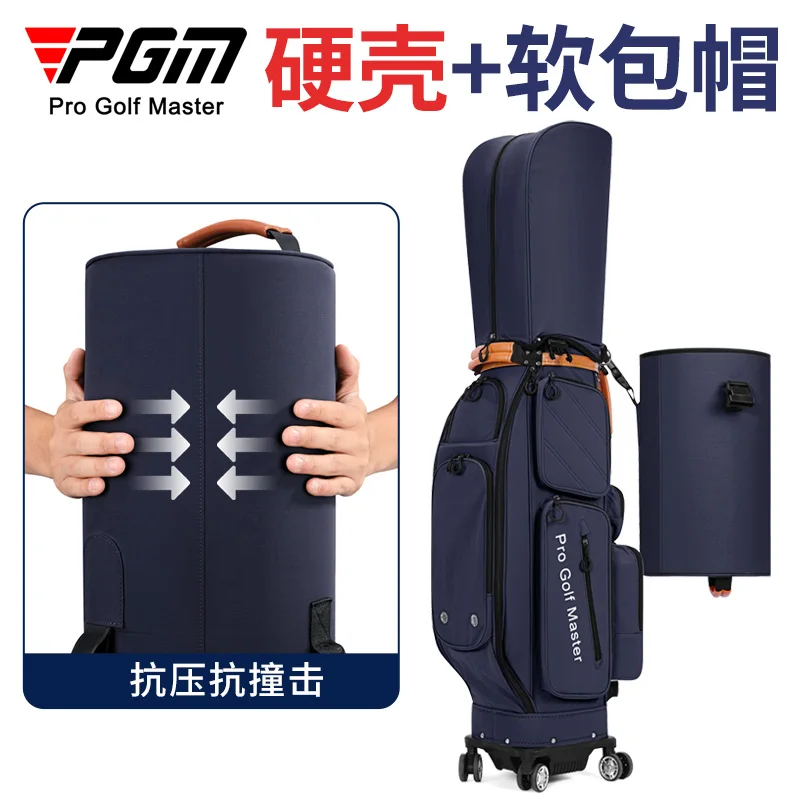 PGM Golf Bag Hard Shell 4 Wheels Air Travel Case for Golf Clubs Men Women