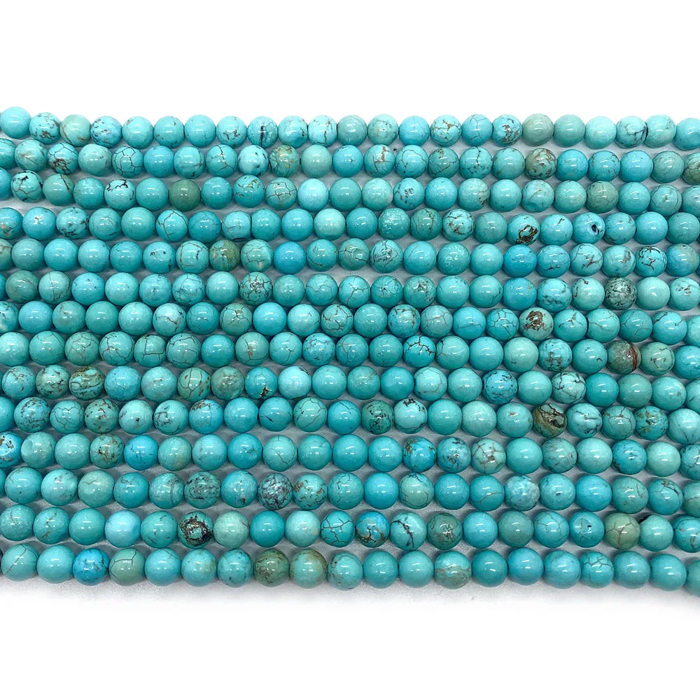 Blue Turquoise Round Beads 6 8 10 mm Synthetic Stone Loose Beads for Jewelry Making DIY Bracelet Accessories Supplies 15