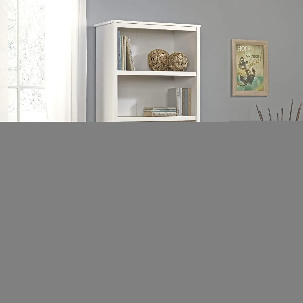 Sauder Cottage Road Library with Doors/book shelf, L: 29.29" x W: 13.98" x H: 71.5", Soft White finish