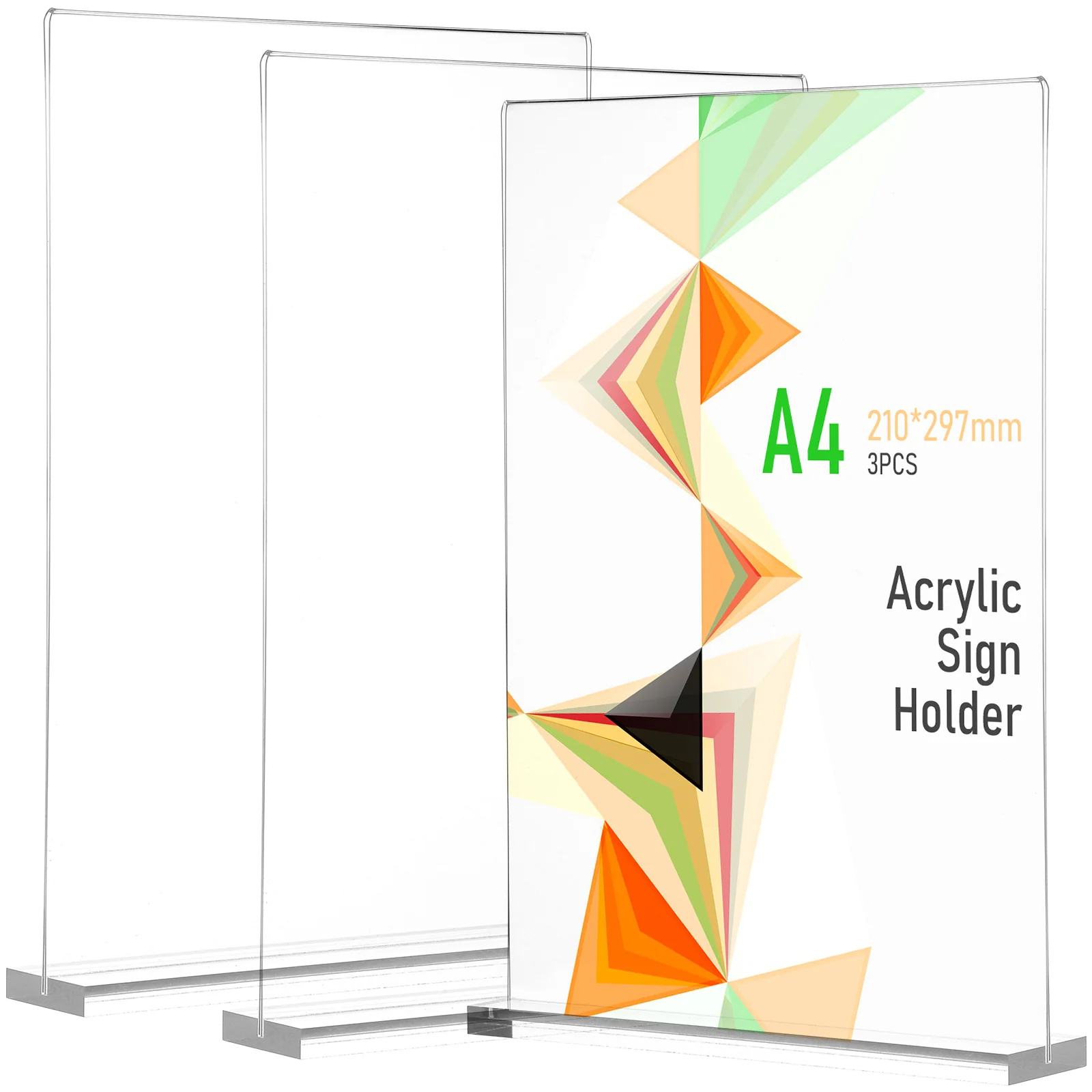 3 Pcs A4 Acrylic Table Card Menu Stands Business Holder Show Rack Document Standing Sign Holders Price Signs