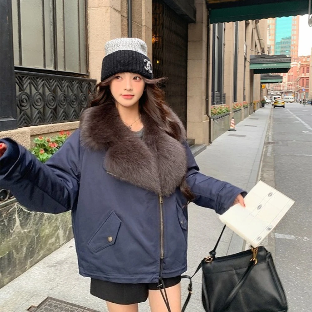 

Новая зимняя одежда, женская куртка-пуховик из натурального меха, женская парка из натурального лисьего меха, модное короткое белое пальто на утином пуху