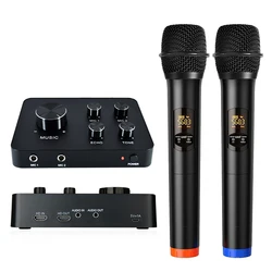 Smart TV Karaoke Mixer Echo Tone Uhf Handheld Wireless Microphone Receiver SoundBar PC Projector Home Theater Karaoke Mixer
