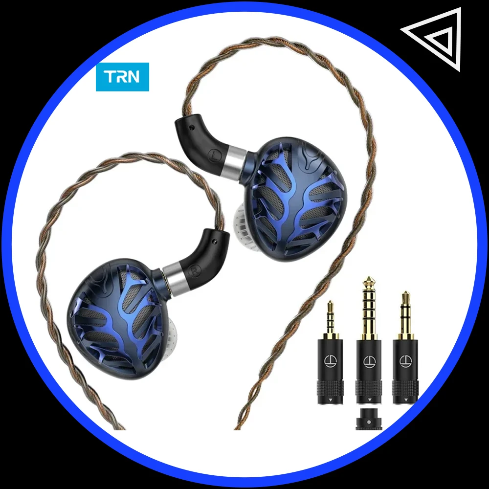 TRN Azure Dragon HIFI 14,6 mm planare In-Ear-Kopfhörer mit Kabel, Monitor-Kopfhörer mit abnehmbaren Stimmdüsen, 2,5 + 3,5 + 4,4 mm Stecker