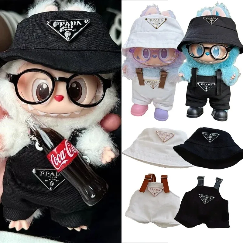 15 17 سنتيمتر ل Labubu دمية موضة المثلث المقلوب الزي قبعة حقيبة الملابس نظارات الأحذية مجموعة الملابس دمية الهدايا اكسسوارات #1