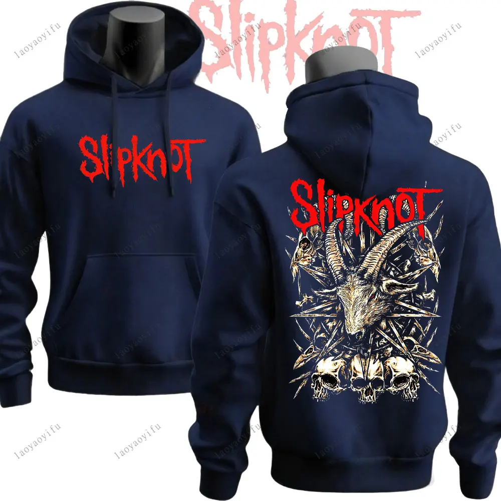 Winter Vintage Slipknots Prepare for Hell Tour Black Hoodies Heavy Metal Rock Band Men Hip Hop Aesthetic Sweatshirt Men Clothing