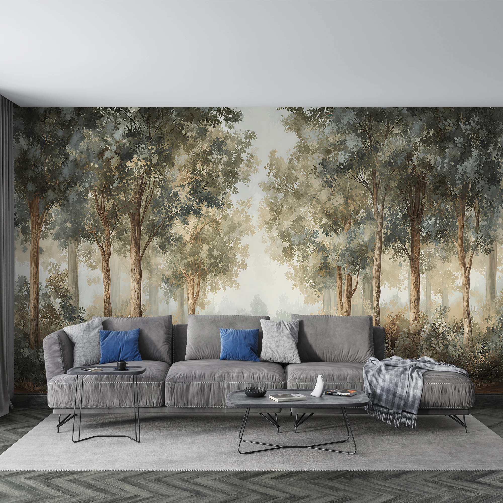 Customized 3D Wallpaper Forest Trail Green Plants