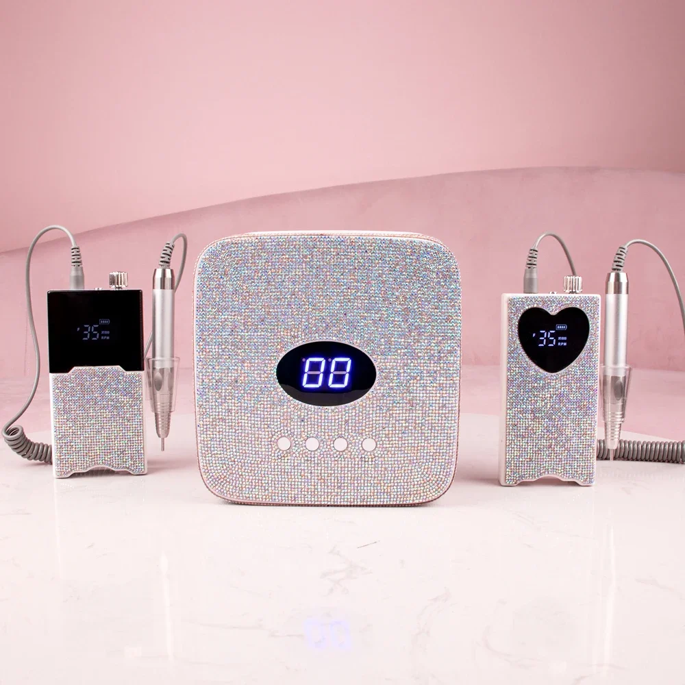 99% girls are looking for this Beautiful Bling Rhinestones Diamond 48W Cordless Gel UV LED Nail lamp machine