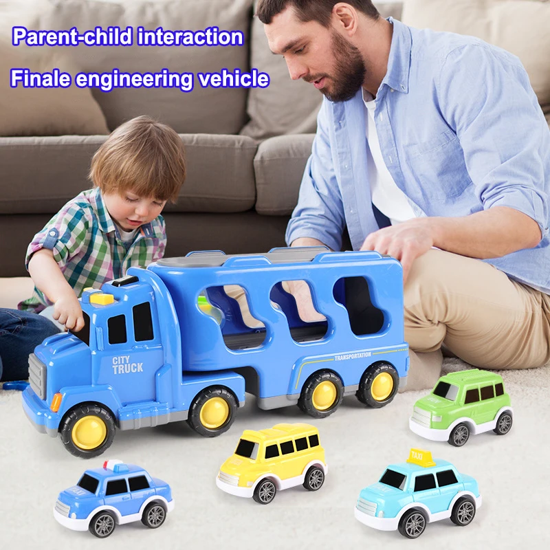 

Children's Educational Die-cast Truck Toy Light Music Engineering Vehicle Excavator Bulldozer Set Children's Birthday Gift