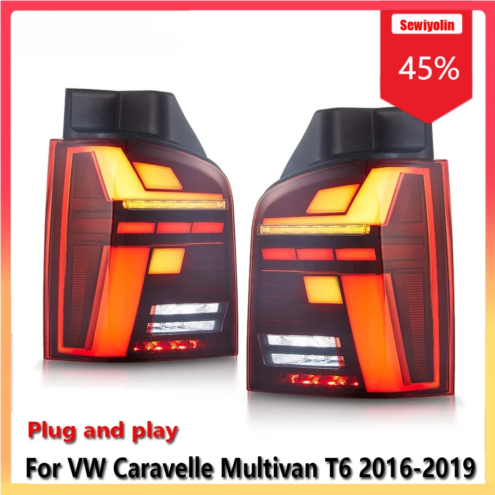 

Car LED Tail Light Automobile Parts For VW Caravelle Multivan T6 2016-2019 Auto Fog DRL Brake Turn Signal Lamp Plug and Play