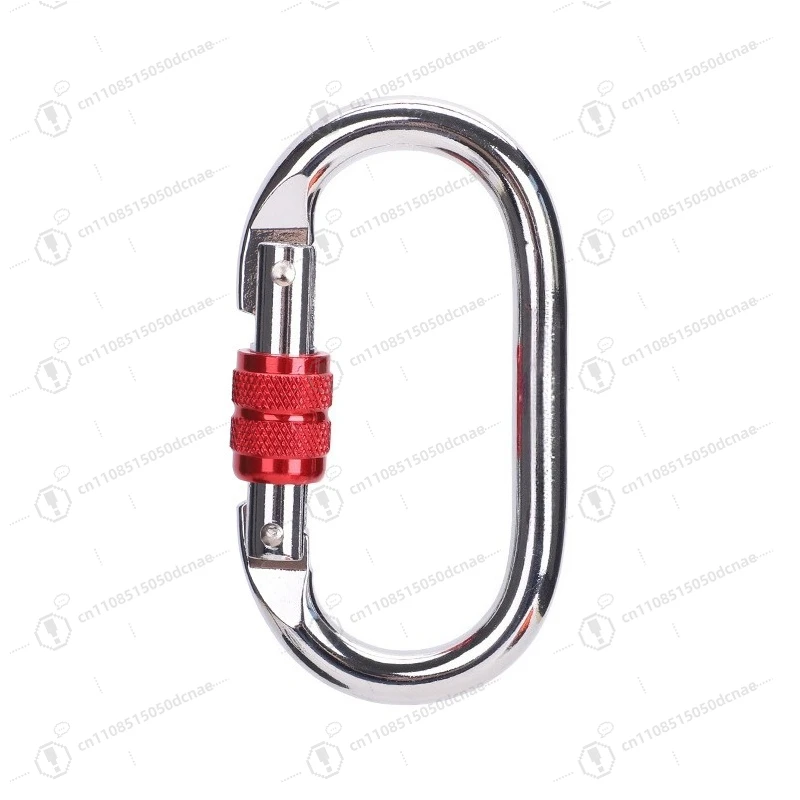 Steel O Type Screw Gate Carabiner 25KN for Climbing Mountaineering Zipline High Altitude Outdoor Safety Gear