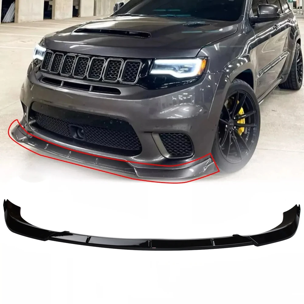 

For Jeep Grand Cherokee SRT Trackhawk 2014-2021 Glossy Black Front Bumper Lip