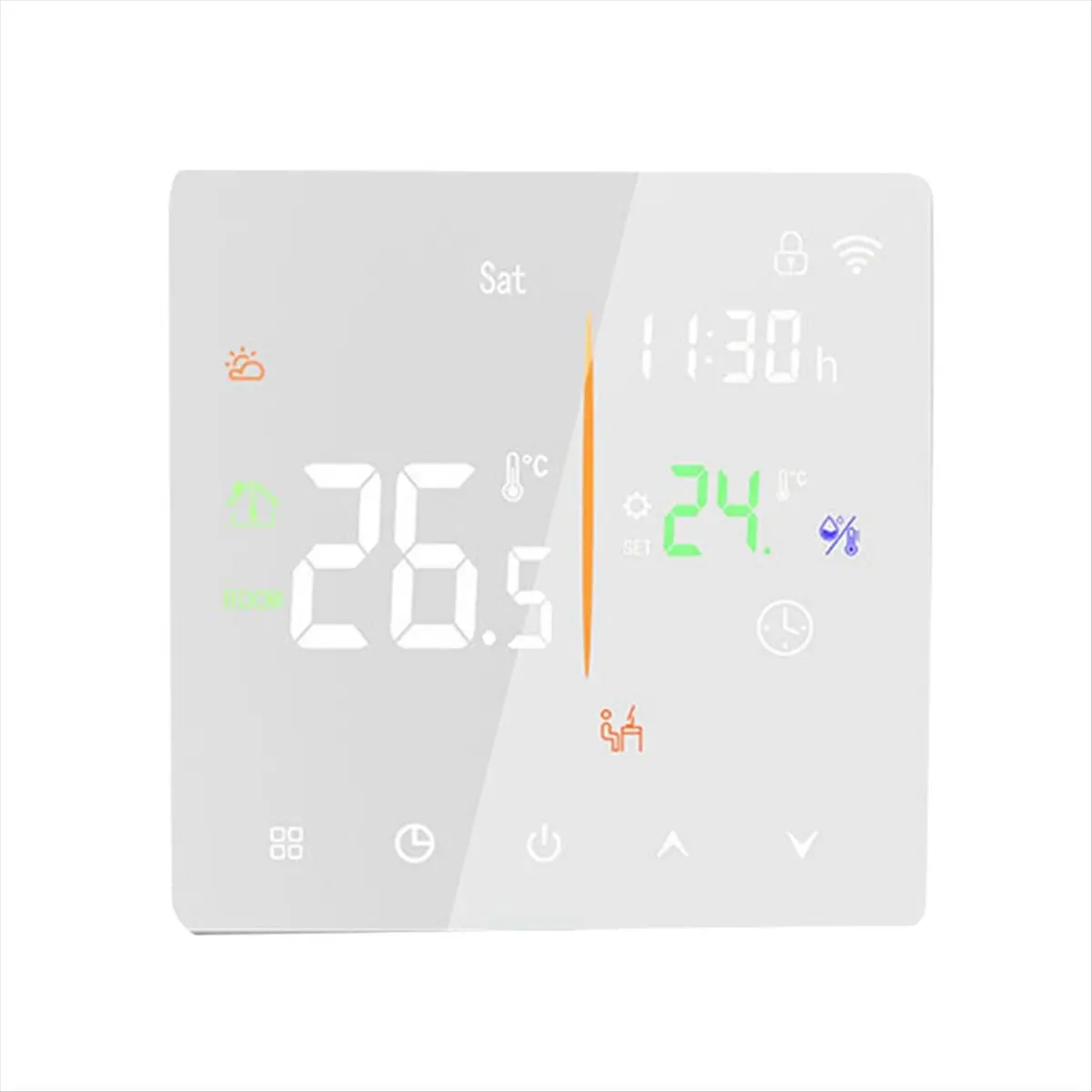 [HIHI] Embedded Thermostat Without WIFI Electric Heater Smart Timing Touchscreen Control Programmable Thermostat for House B