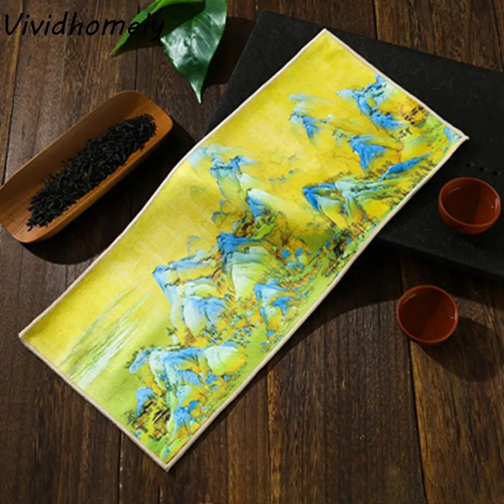 

Super Absorbent Painted Household Table Cleaning Professional High-end Tea Towel Table Mats Tea Napkin Rag