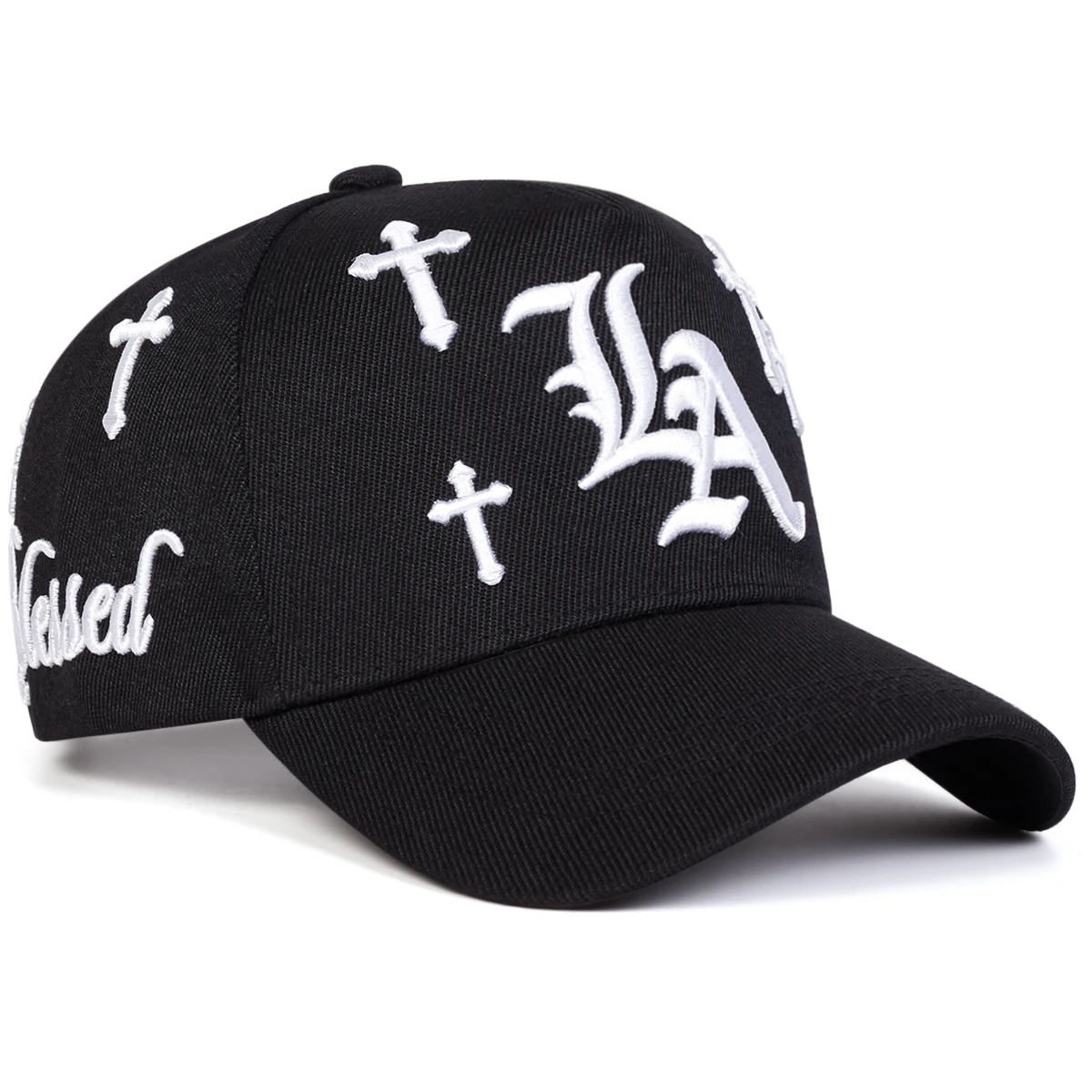 Unisex Gothic LA Cross Embroidery Baseball Caps Spring Autumn Outdoor Adjustable Casual Hats Sunscreen Hat Sports Cap