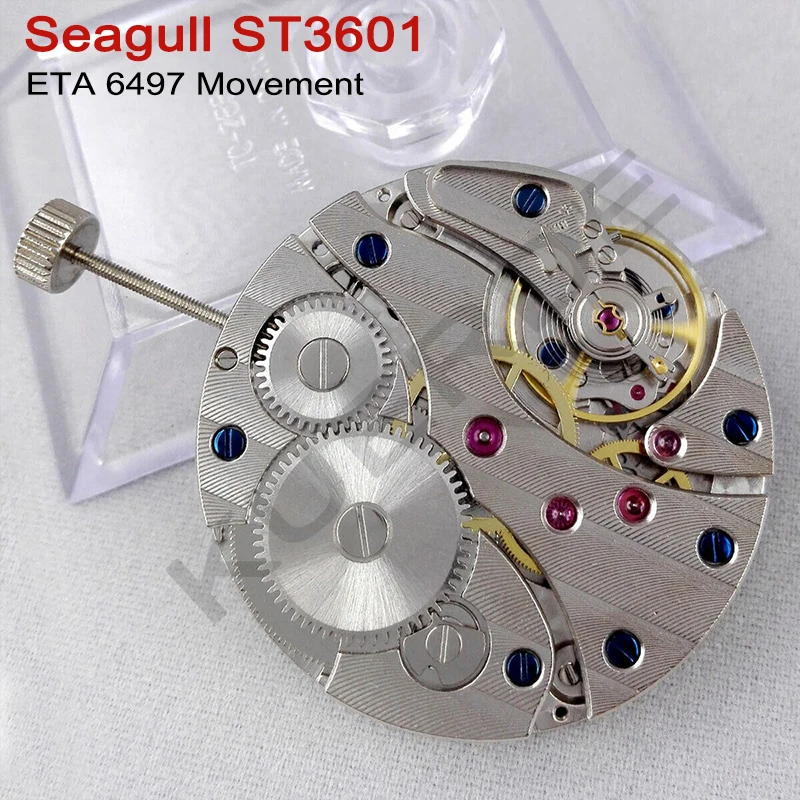 New 1 Set Seagull Swan Neck ST3600 ST3601 Mechanical Movement ST36 Chinese Watch Men\'s ETA 6497 Manual Winding 17 Jewels