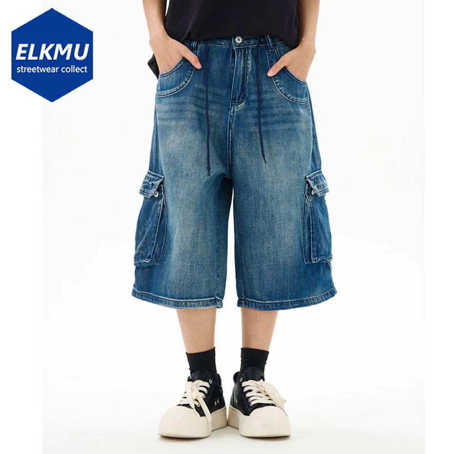 

Loose Cargo Denim Shorts Men Summer Casual Baggy Jeans Short Streetwear Harajuku Hip Hop Shorts