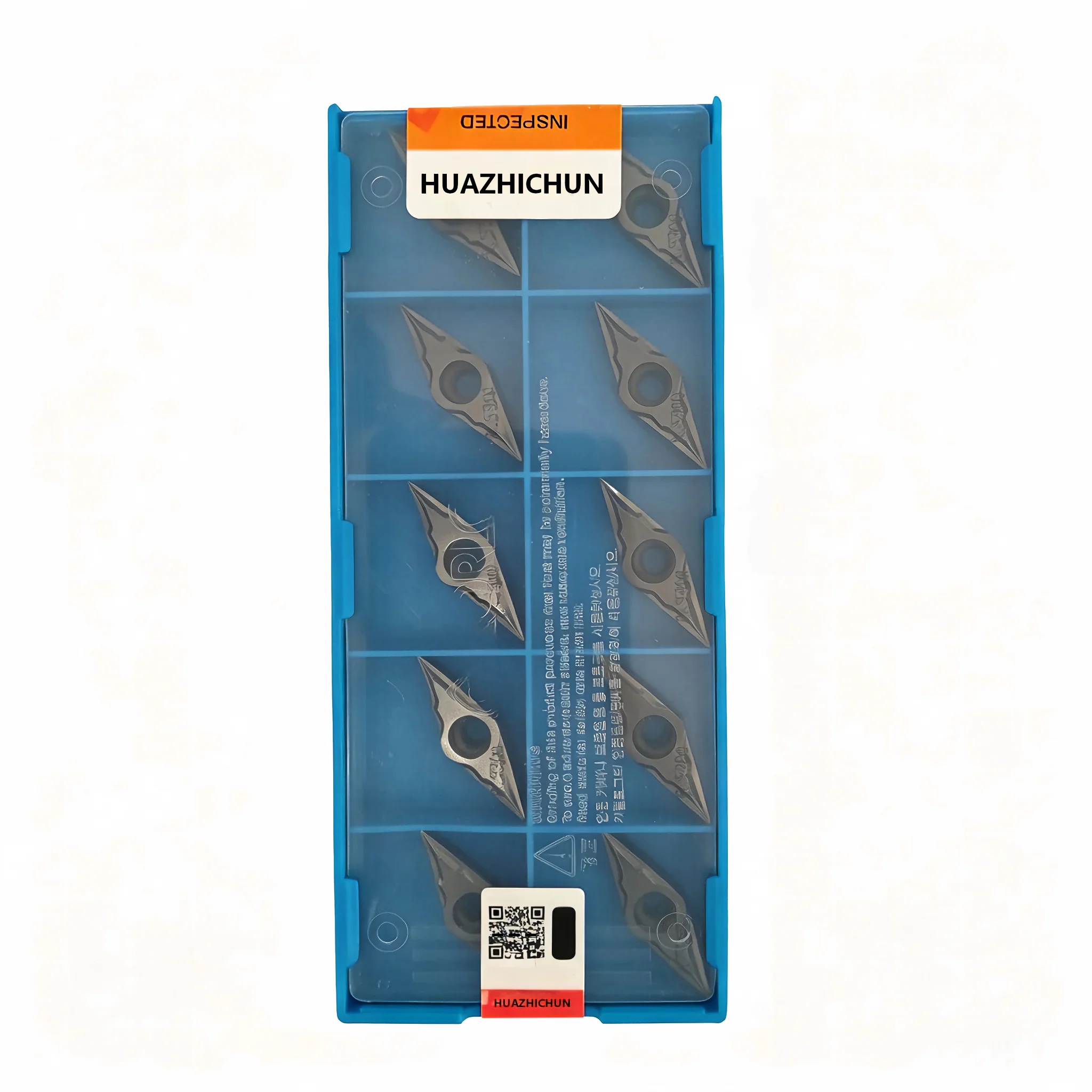 HUAZHICHUN VCGT160402-FS PC5300 Carbide Turning Insert, for Stainless Steel, 10Pcs/Box