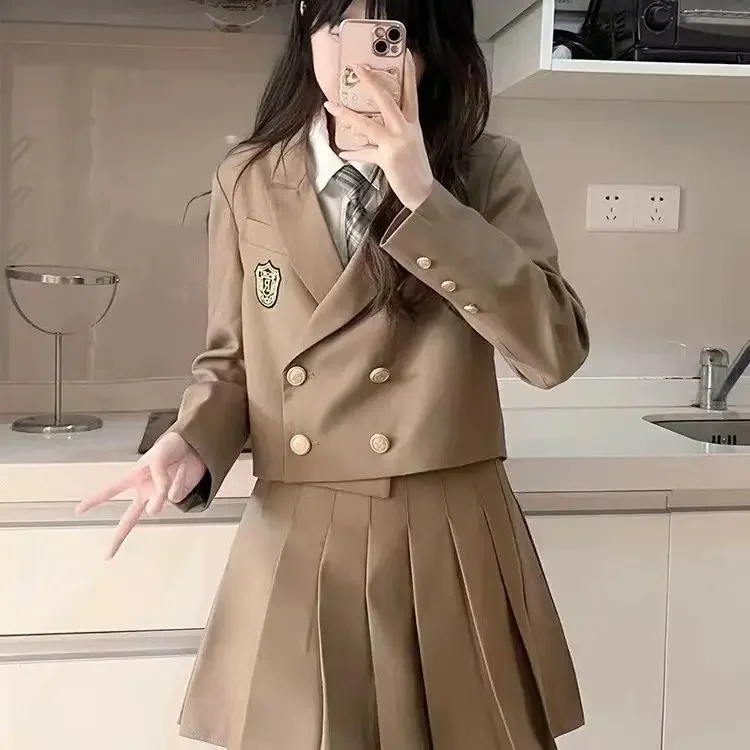 اليابانية طالب زي مدرسي الكورية أزياء الخريف الشتاء الحلل مدرسة بنات مطوي تنورة سيدة البدلة الزي الرسمي مجموعة