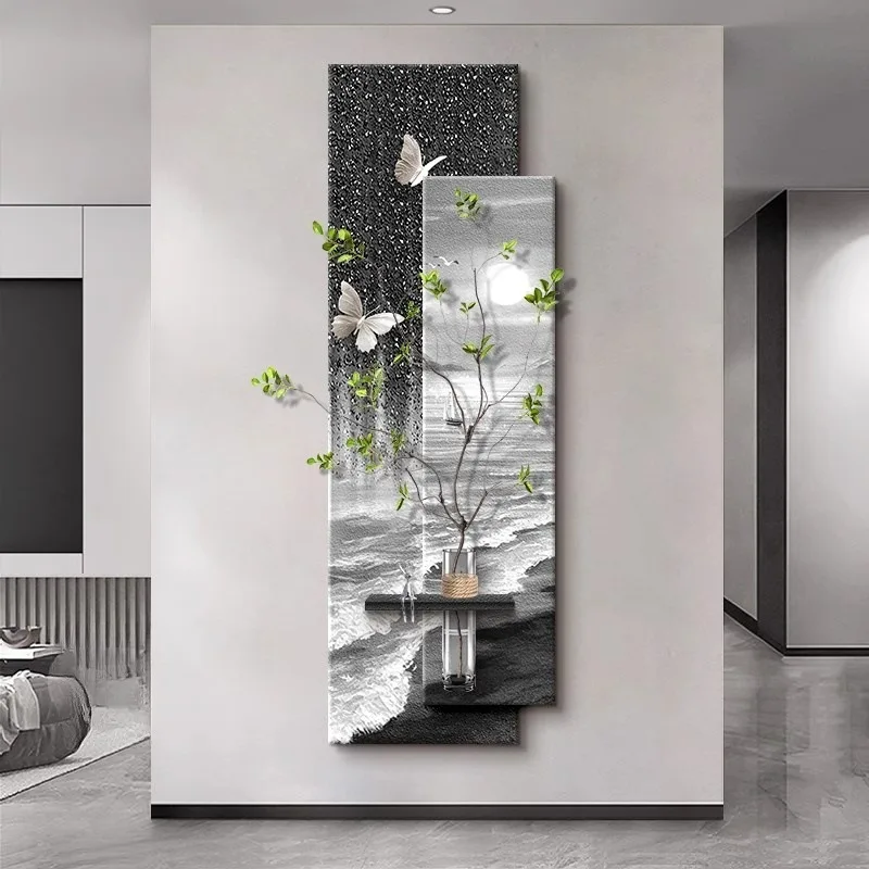 Hydroponic green plants porch decorative painting three-dimensional suitable for on large white walls, advanced