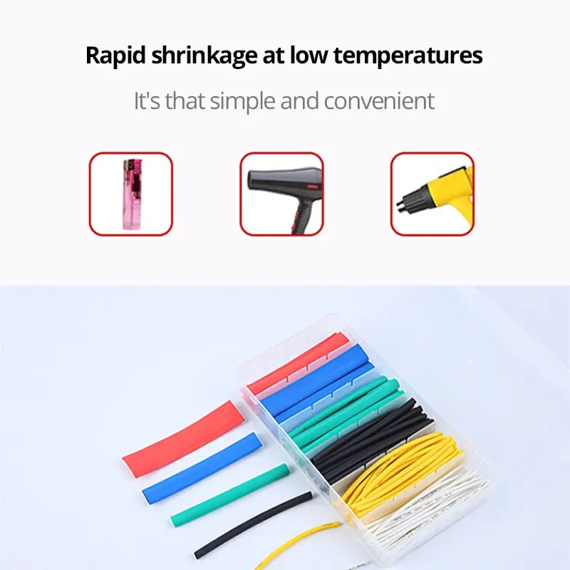 328PCS Soft Colorful Boxed Heat Shrinkable Tube Fast Delivery Insulation Heat Shrinkable Tube Waterproof Flame Retardant Sleeve