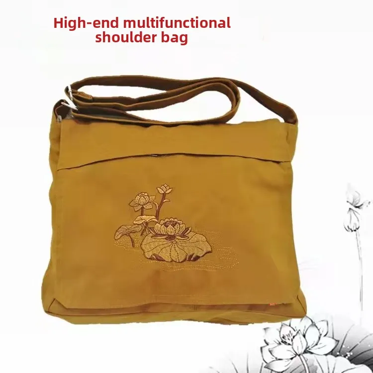 

ex Холщовая сумка монастыря Многофункциональная сумка через плечо на одно плечо для горящих благовоний и Уорі Будды