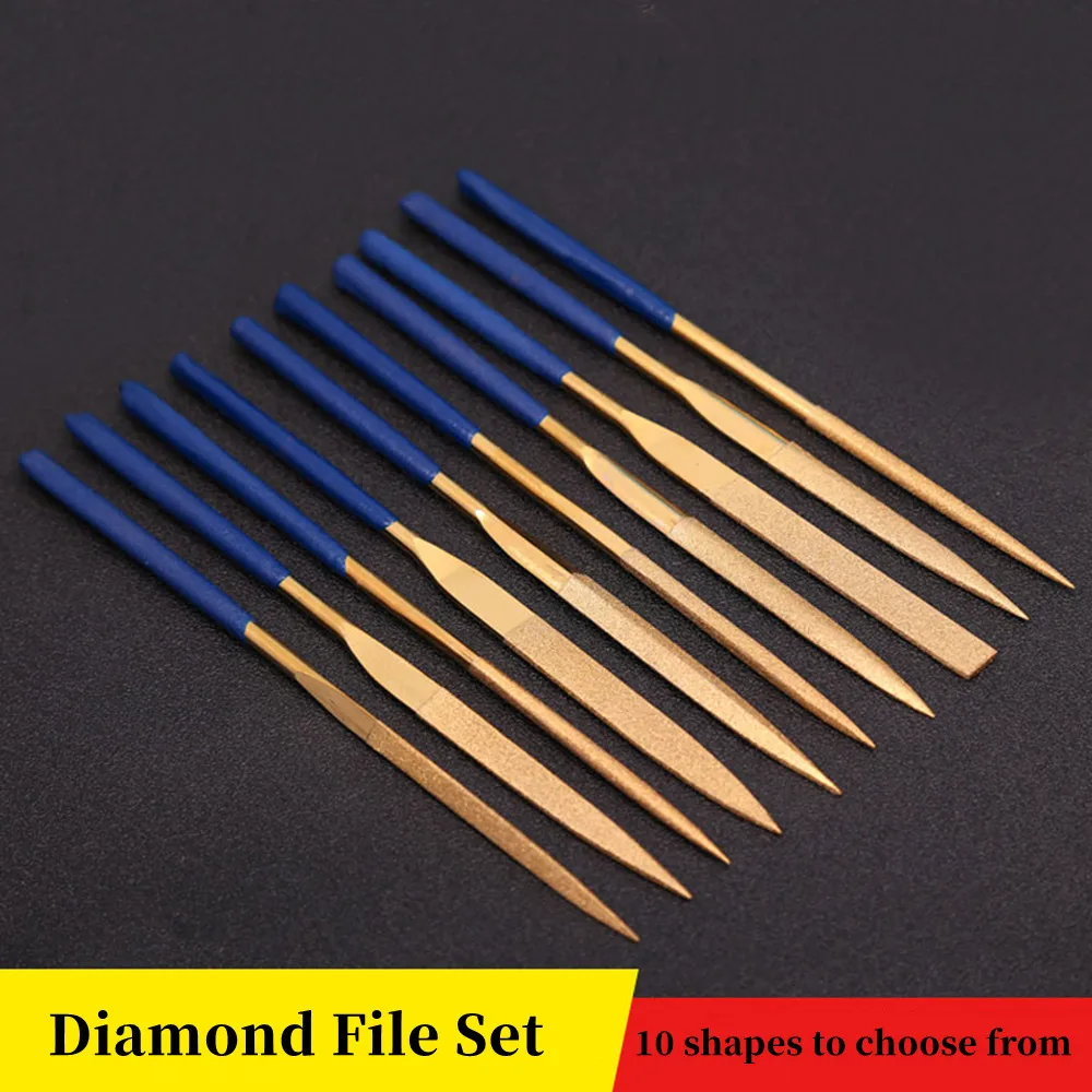 10pcs Set Diamond Files 3*140mm 4*160mm 5*180mm For Stone Wall Jade Metal Saw Blade Ceramic Woodworking Hand File Tool