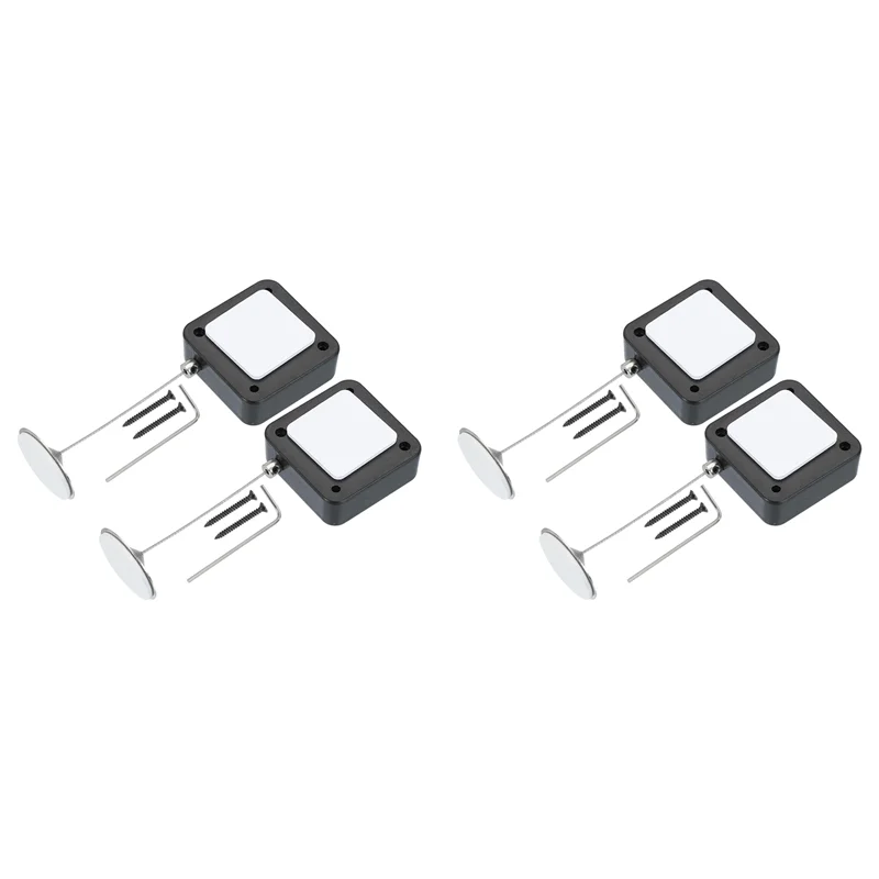 

5 Ft Retractable Remote Control Tether, 4 Pack Security Cable Lanyard Lock With Double Sided Adhesive & Screw