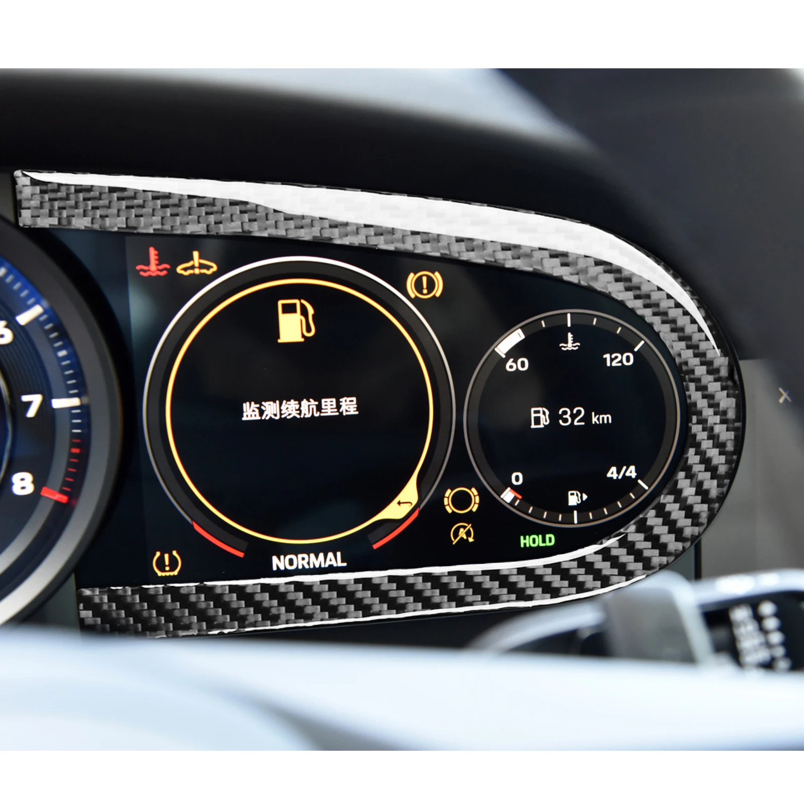 Dashboard Speedometer Side Frame Interior Cover Trim Modified Car Accessories For Porsche 911 992 2019—2024 Carbon Fiber Sticke
