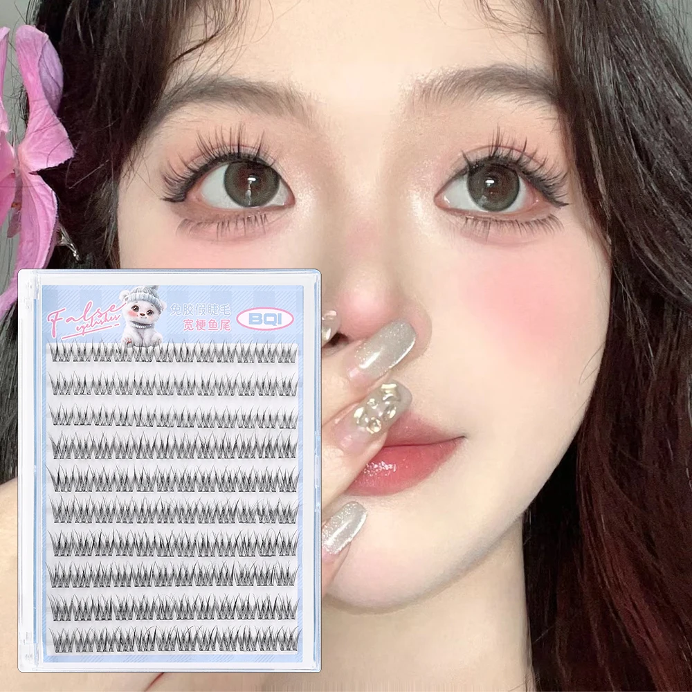 1 pudełko segmentowe rzęsy z rybim ogonem indywidualny klaster rzęs naturalne przedłużanie rzęs sztuczne rzęsy narzędzia do makijażu