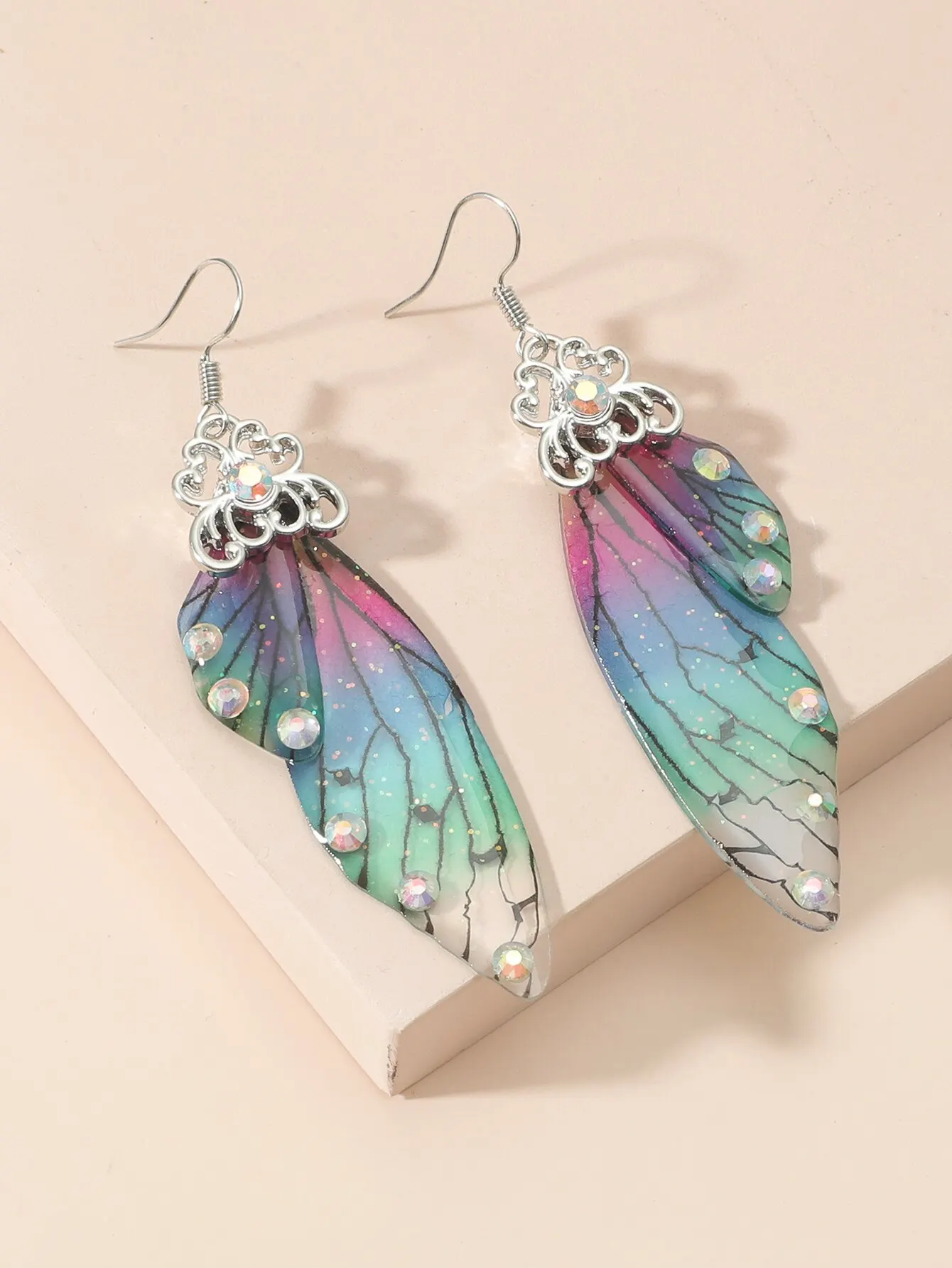 Trendy Colorful Resin Feather Dangle Earrings For Women Fashion Jewelry Micro Zirconia Cute Simple Earrings Party Gift