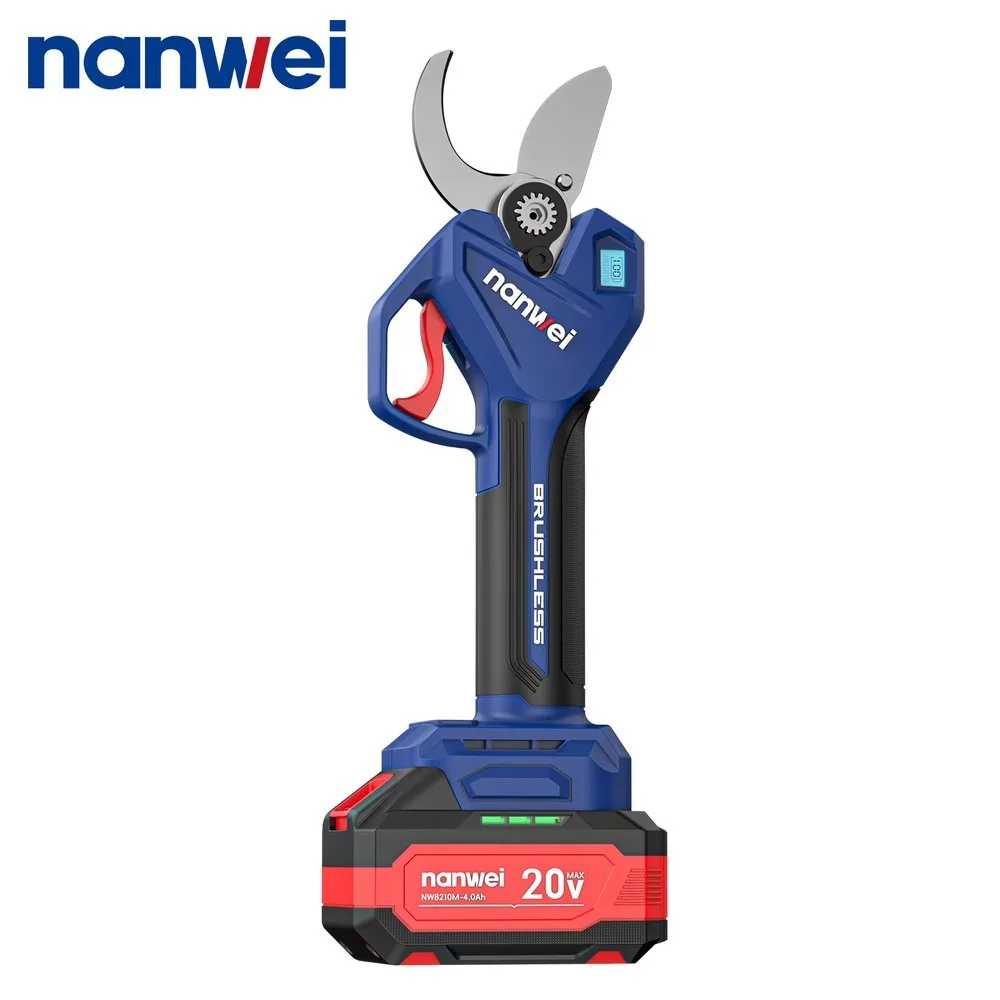 Cordless Electric Pruner Shears LCD Display Garden Tree Branch Cutting Power Tool Rechargeable