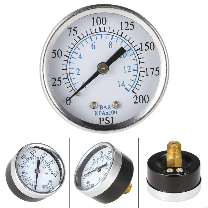 Heavy Duty Pressure Gauge Tire Pressure Gauge 1/4inNPT Lower Mount 2