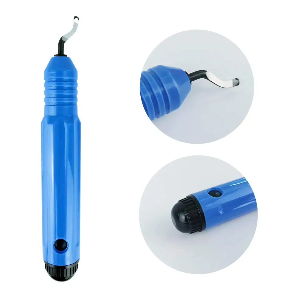 10pcs Rotary Deburr Blades Set with Handle Debur Knife, Burr Remover Hand Tool For Wood/Plastic/Aluminum Deburring Tool