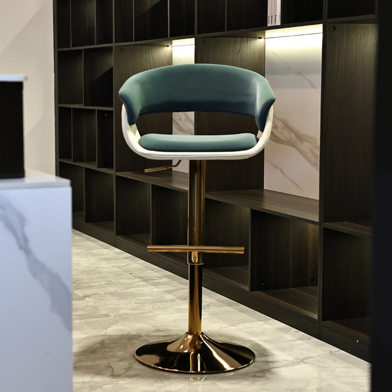 Bar Chairs Italian Reception Light Luxury Backrest High Chairs  Furniture