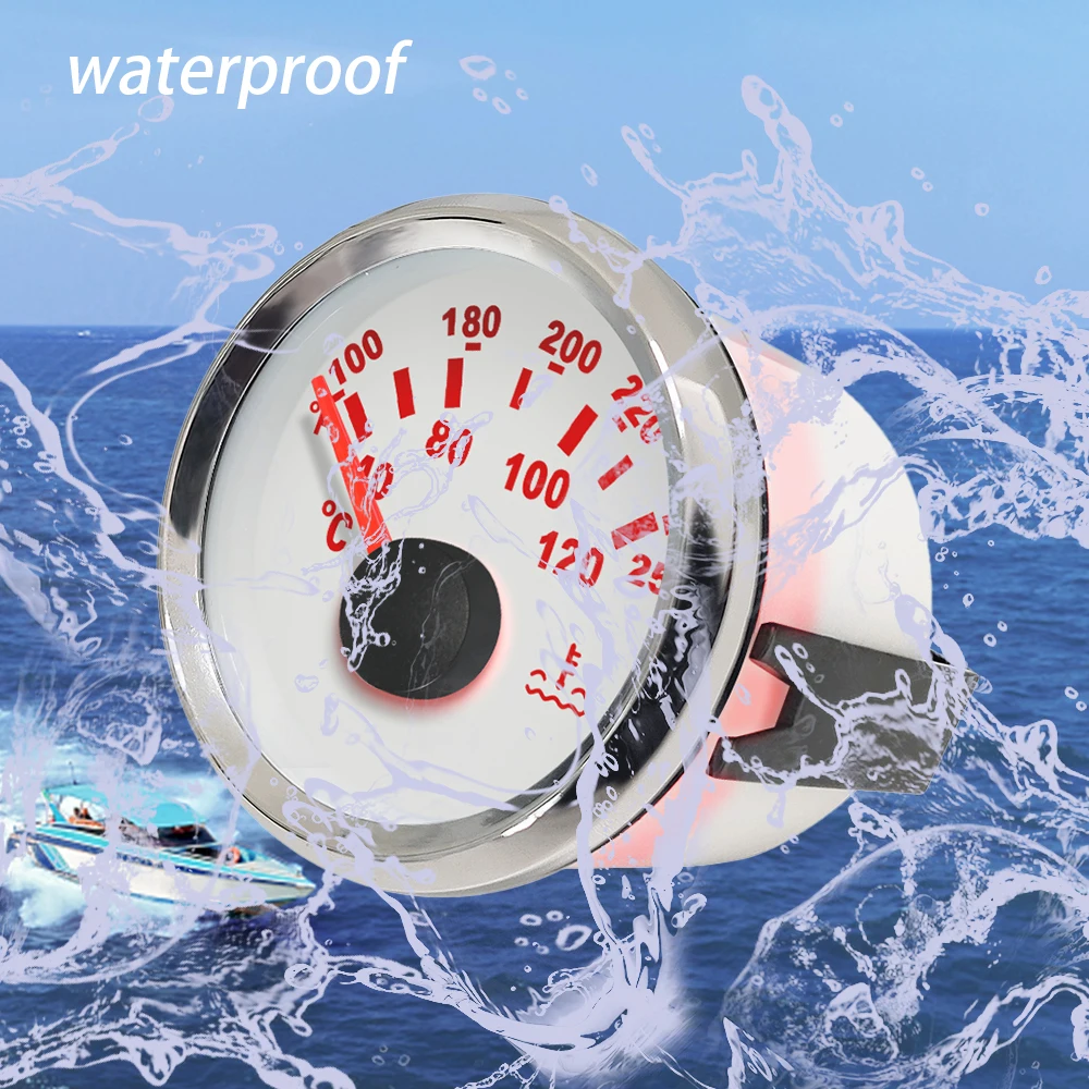 Rhaxel 52mm 2'' Digital Water Temp Gauge Temperature Meter 40-120℃ Degree 52mm 9-32V With Red Backlight for SUV Car Boats - view 5