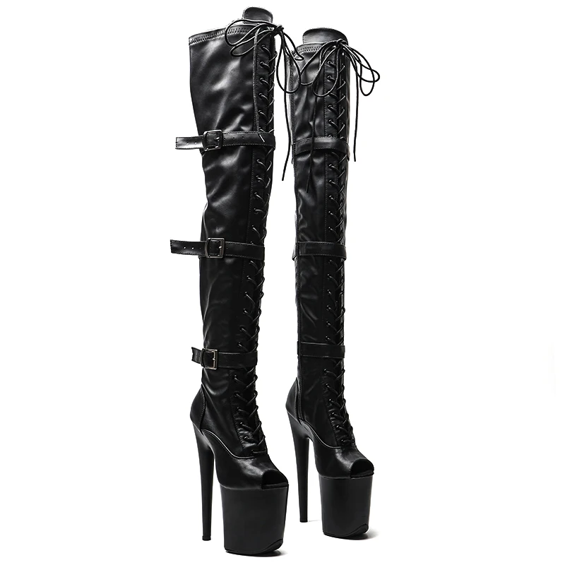 

Leecabe 20CM/8inches Matte PU Upper young trend fashion High Heel platform party stripper heel Pole Dance boots