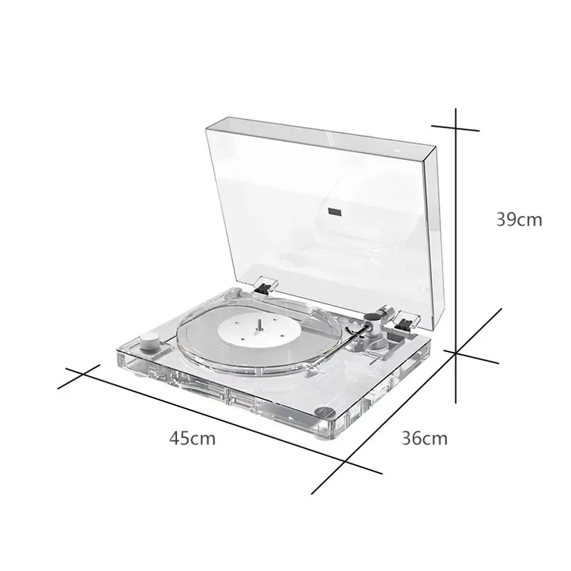 Professional Vinyl Record Player Transparent Acrylic Turntable with Bluetooth Transmission High End Pickup