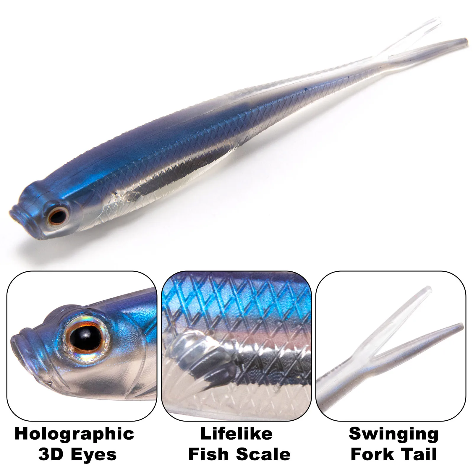 Dr.Fish señuelo blando cola gota – Vinilo saltwater weedless