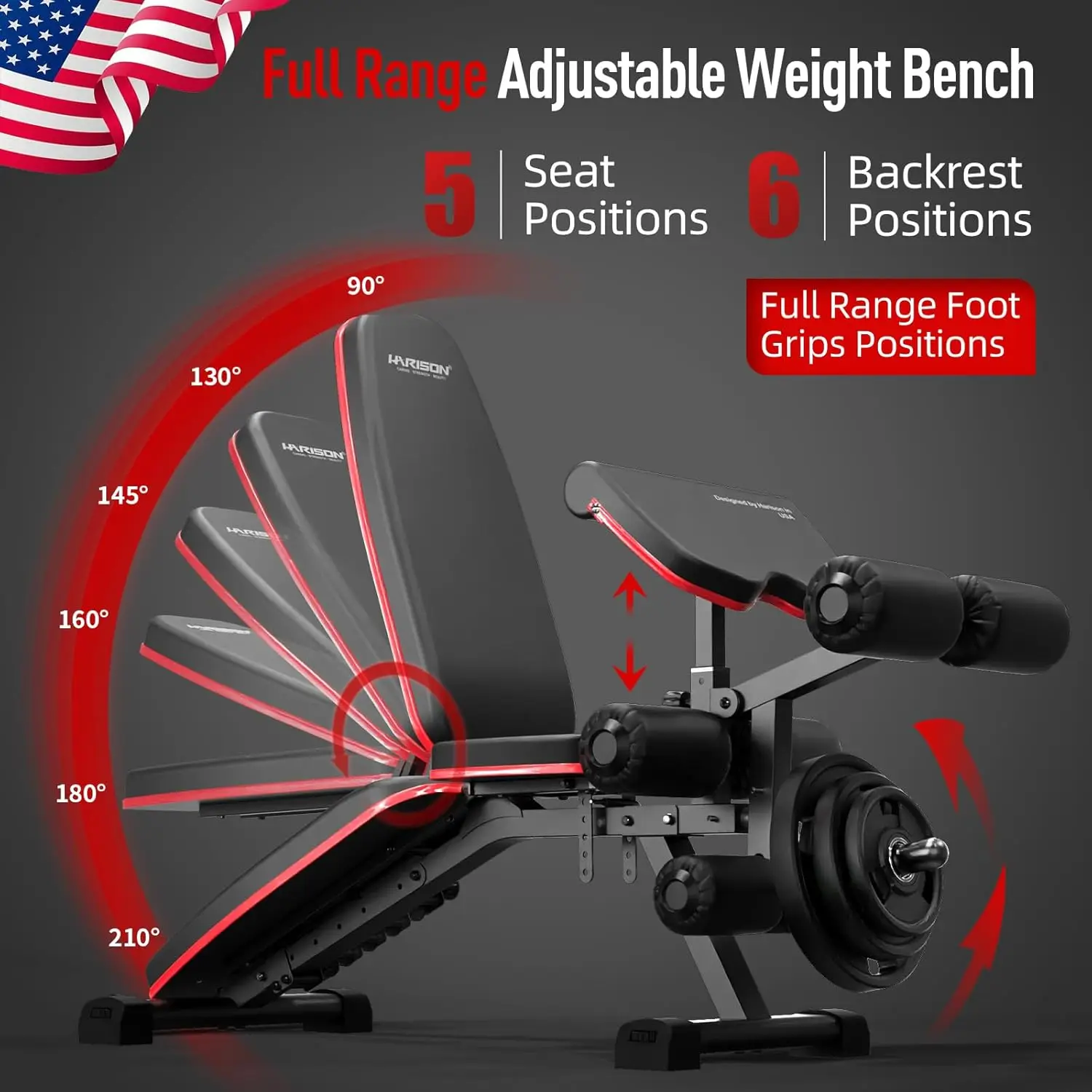 Adjustable Weight Bench with Leg Extension and Preacher Pad, Flat Incline Decline Exercise Bench for Home Workout Weight