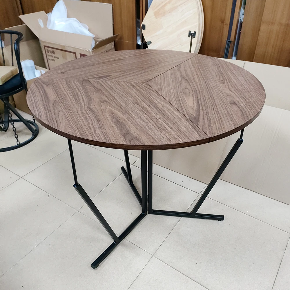 Indoor Furniture Folding Wooden Table Outdoor Garden Dining Room Modern Round Folding Wood Tables