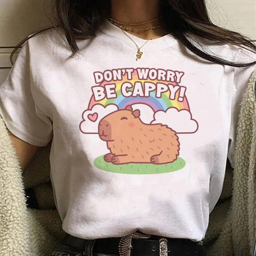 Capybara tshirt women designer comic manga t shirt female anime manga clothes