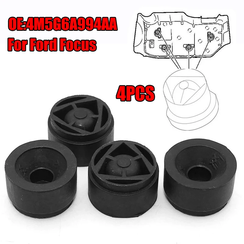 4PCS Car Engine Rubber Mounting Bush Cushion For Ford Focus II 2004-2011 4M5G6A994AA 1434444 Protective Cover Under Guard Plate