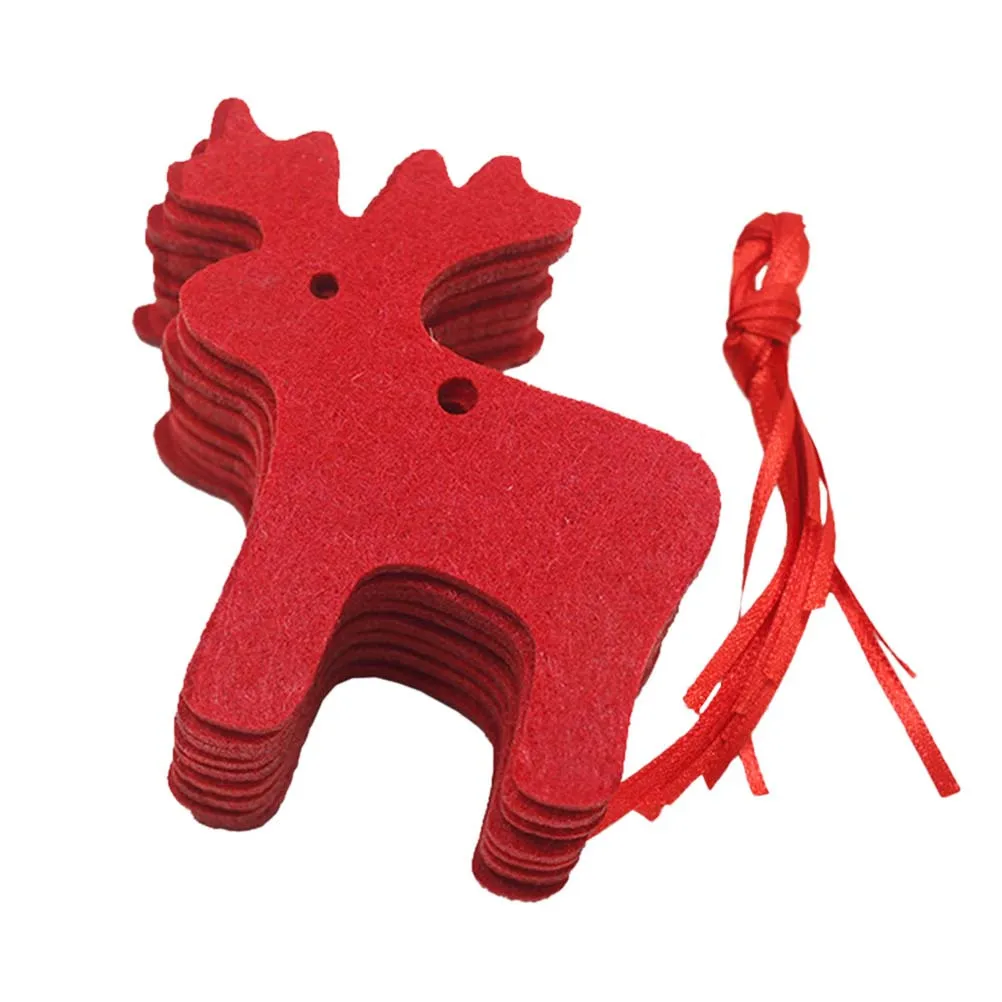 

40Pcs Xmas Hanging Pendant Christmas Decoration Unique Felt Ornament for Home Office Party Festival Decor Red Snowflake Elk Tree