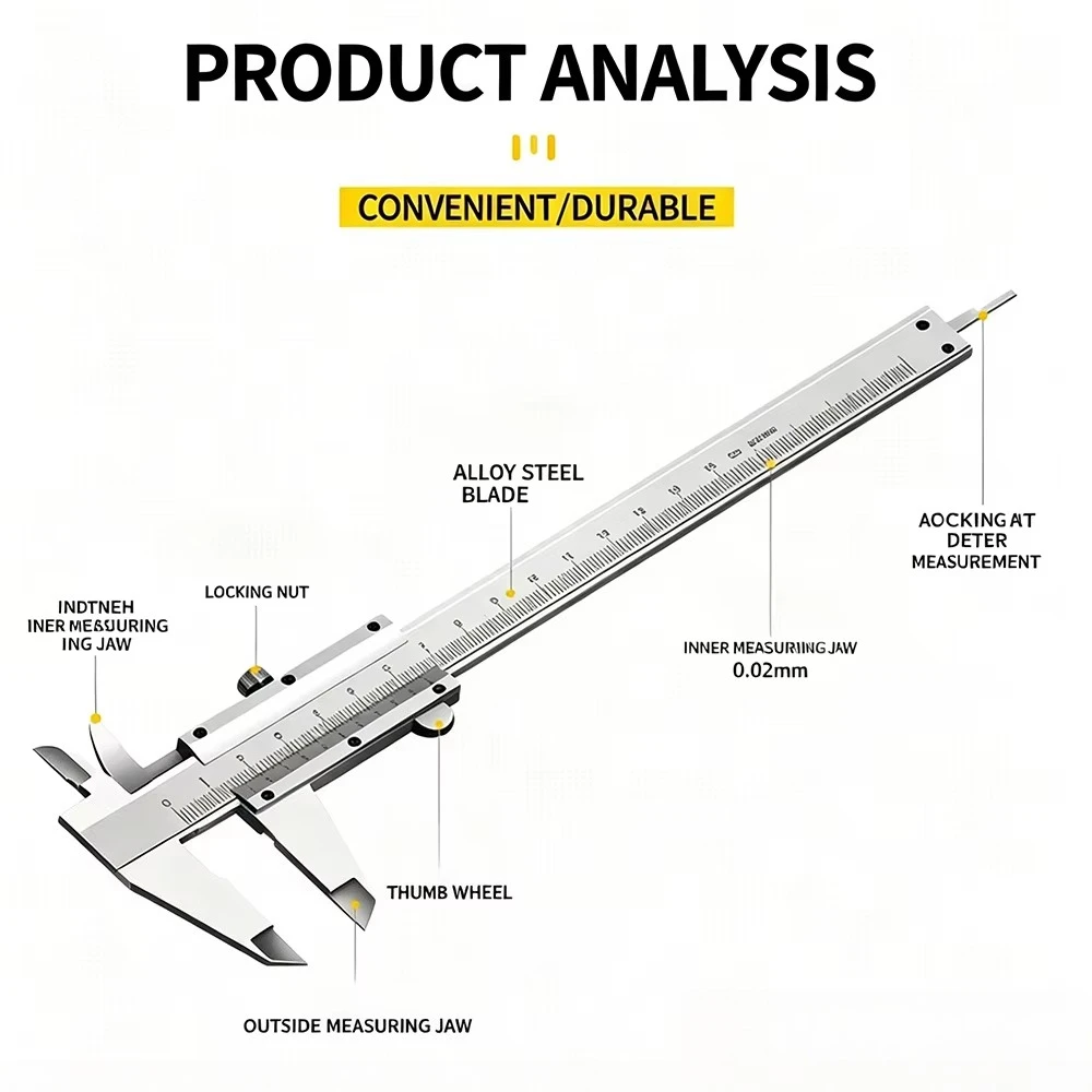 Carbon Steel Precision Vernier Caliper  Professional Industrial Four Use Metric Measuring Tool