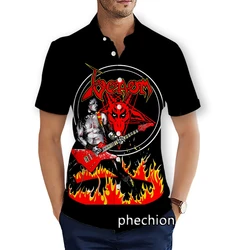 phechion Mens Short Sleeve Beach Shirts Venom Band 3D Print Casual Shirts Fashion Streetwear Men Tops X246