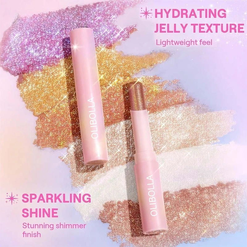 Watery Jelly Eyeshadow Stick Multi-Color Pearlescent Glitter High-gloss Eyeshadow Crystal Fine Shiny Eyeshadow Highlighter Stick